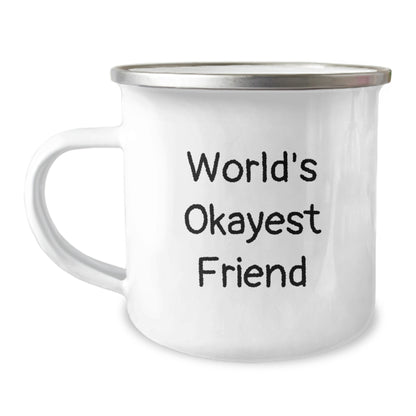Friend Keepsake Mug for Him – World's Okayest Friend Christmas Gift - Image 1