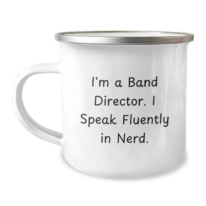 Funny Band Director Gifts from Men for Graduation Unique Camping Mugs with I'm A Band Director. I Speak Fluently In genius. Quote - Image 1