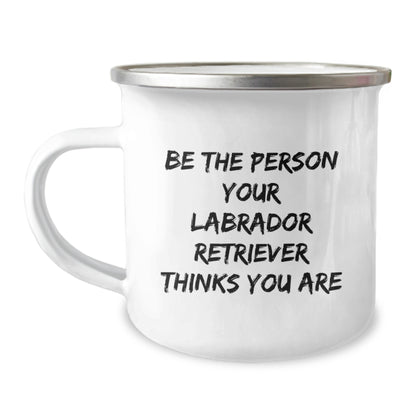 Funny Labrador Retriever Dog Camping Mug Gifts from Men to Friends for Birthday - Image 1