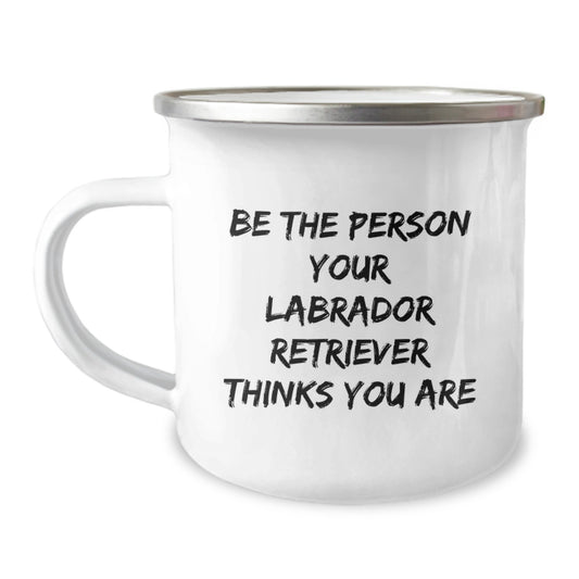 Funny Labrador Retriever Dog Camping Mug Gifts from Men to Friends for Birthday - Image 1