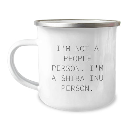 Funny Shiba Inu Dog Camping Mug Gifts from Friends for Birthday, I'm Not A People Person. I'm A Shiba Inu Person., Shiba Inu Dog Lover, Camping Enthusiast - Image 1