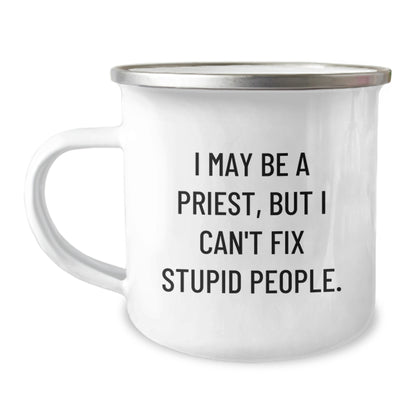 Priest Gifts for Men, Funny Camping Mug, 'I May Be A Priest, But...', Unique Graduation Gifts from Family - Image 1