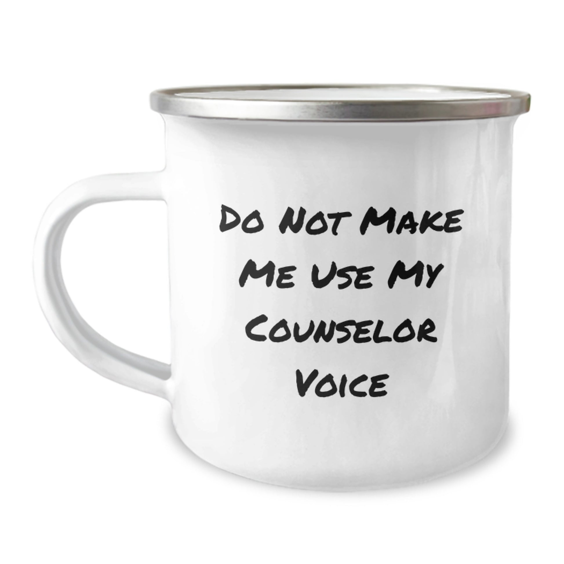 Counselor Gifts from Friends - Funny Graduation Unique Gifts for Counselor - Camping Mug 'Do Not Make Me Use My Counselor Voice' - Image 1