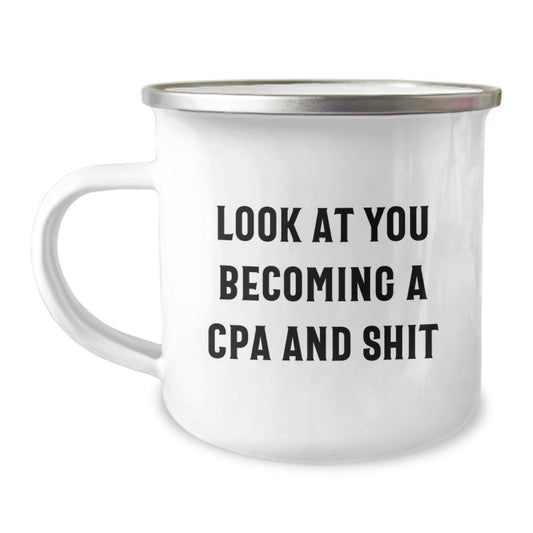 Funny CPA Gifts for Him from Friends, Unique Camping Mug with Inspirational Quote for CPA Graduation, Men's or Women's Coffee Mug - Image 1