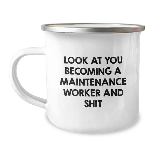 Funny Gifts for Maintenance Worker, Christmas Unique Gifts from Friends for Men, Camping Mug for Maintenance Worker - Image 1