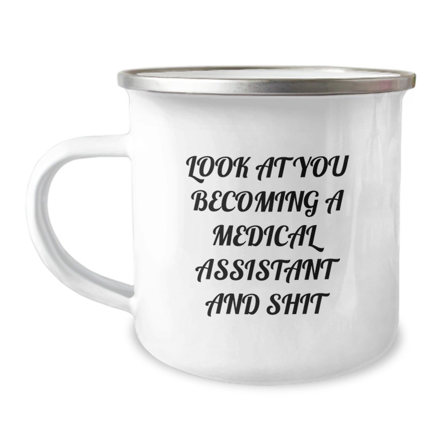 Funny Medical Assistant Gifts for Her from Friends, Unique Camping Mug for Graduation - Image 1