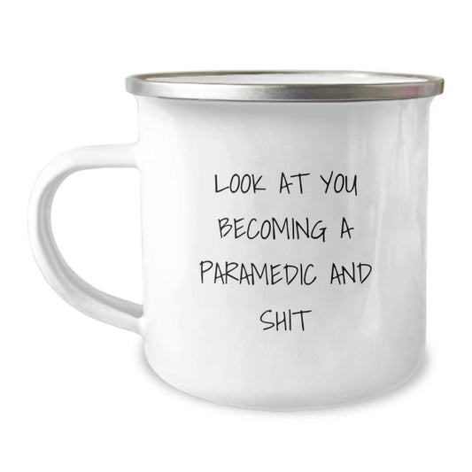 Funny Rescue Worker Gifts, Rescue Worker Camping Mug, Birthday Unique Gifts for Men, Women, or Friends from Coworkers, 'Look At You Becoming A Rescue Worker And Shit' - Image 1