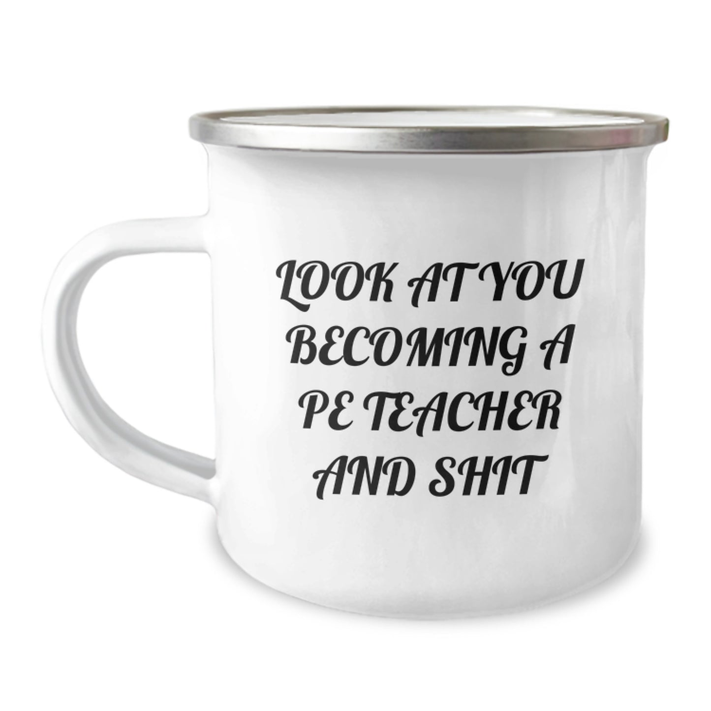 Funny PE Teacher Camping Mug Gifts from Friends to Men PE Teacher - Christmas Unique Humor for PE Teacher Enthusiasts - Image 1