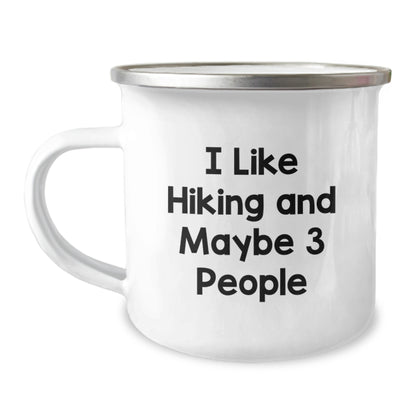 Hiking Gifts for Men, Funny Camping Mug, 'I Like Hiking And Maybe 3 People', Birthday Unique Gifts from Friends, Best Hiking Mug for Outdoor Enthusiasts - Image 1