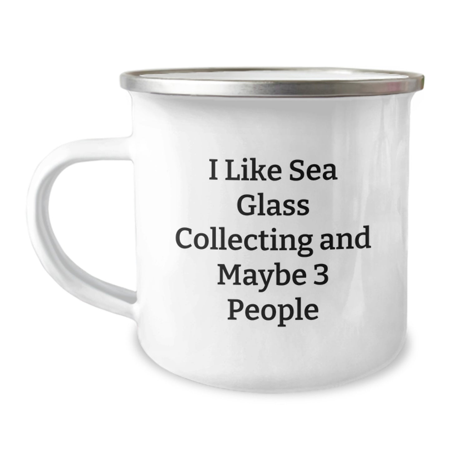 Unique Sea Glass Collecting Gifts for Friends and Family, Funny Quote 'I Like Sea Glass Collecting And Maybe 3 People', Christmas Camping Mugs - Image 1