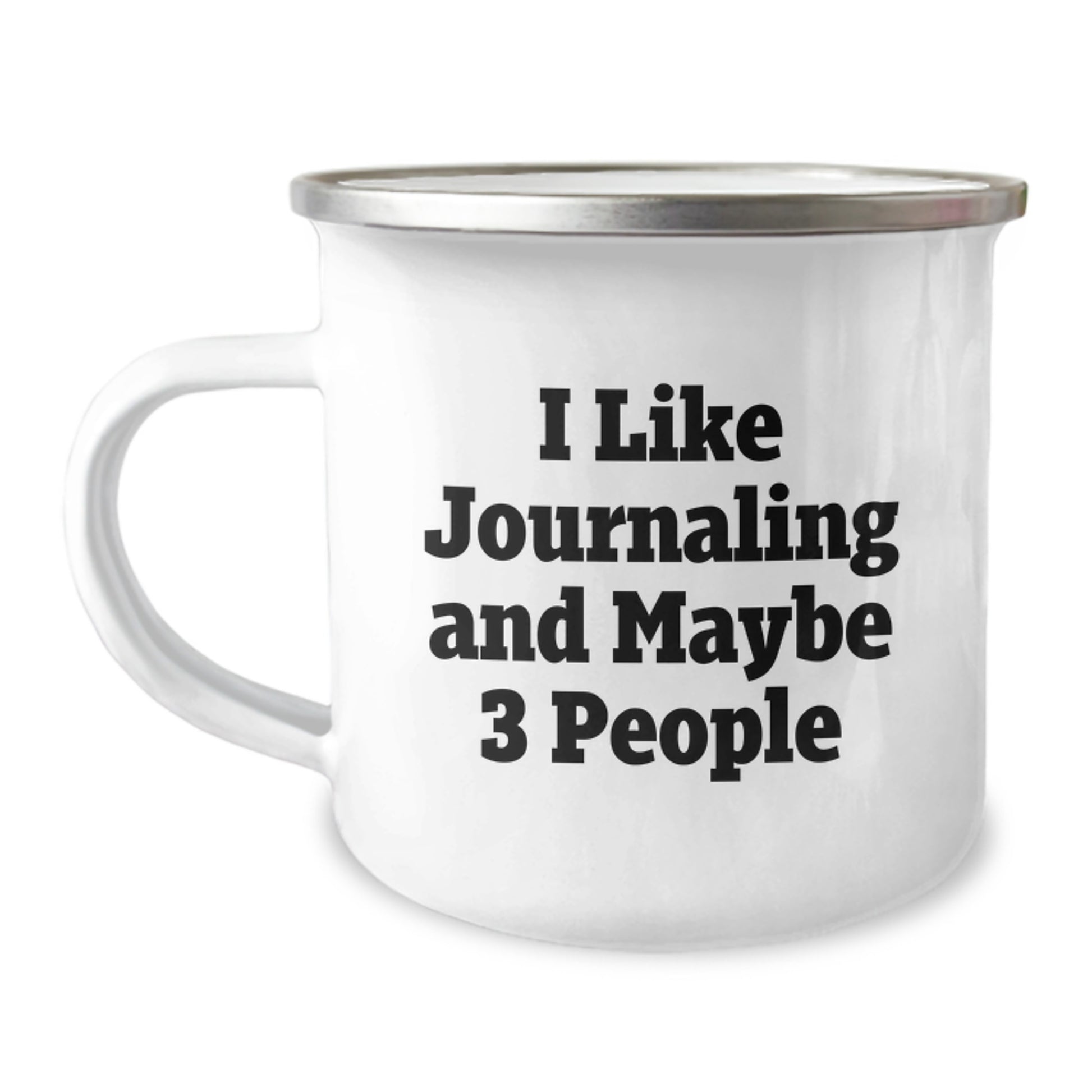 Funny Journaling Gifts for Friends from Family - 'I Like Journaling And Maybe 3 People' Camping Mug for Graduation - Image 1