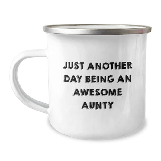 Awesome Aunt Gifts, Just Another Day Being An Awesome Aunty, Funny Camping Mug for Birthday, Gifts from Family, for Awesome Aunt - Image 1