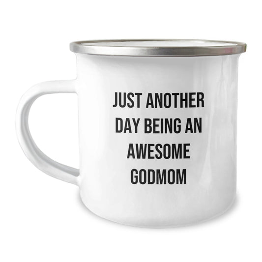 Funny Godmom Gifts from Men, Women, Friends, Coworkers - Christmas Unique Mug for Awesome Moms - Just Another Day Being an Awesome Godmom - Image 1
