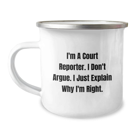 Funny Court Reporter Gifts from Friends for Men - I'm Right - Christmas Unique Mugs for Camping - Image 1