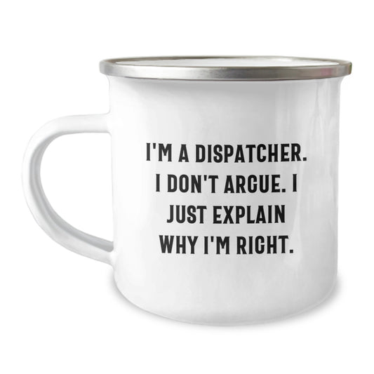 Cute Dispatcher Christmas Unique Gifts for Men, Fun Camping Mug with Inspirational Quote, Funny Gifts from Friends for Coworkers - Image 1