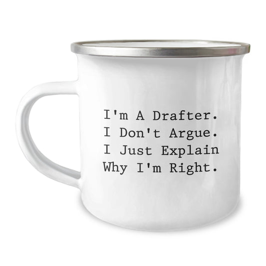 Funny Drafter Gifts for Him, Unique Christmas Unique Gifts from Friends, Drafter Camping Mug with Inspirational Quote - Image 1
