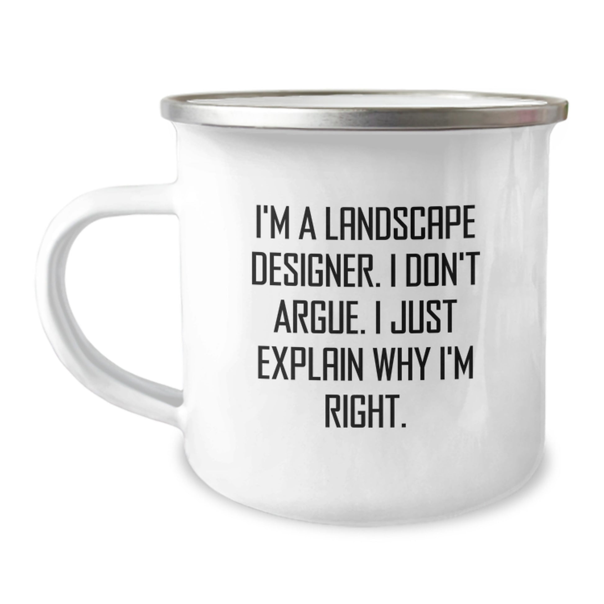 Christmas Unique Gifts for Landscape Designers, Funny Quote Camping Mug, Stainless Steel with Enamel Finish, Gifts from Friends for Men or Women - Image 1