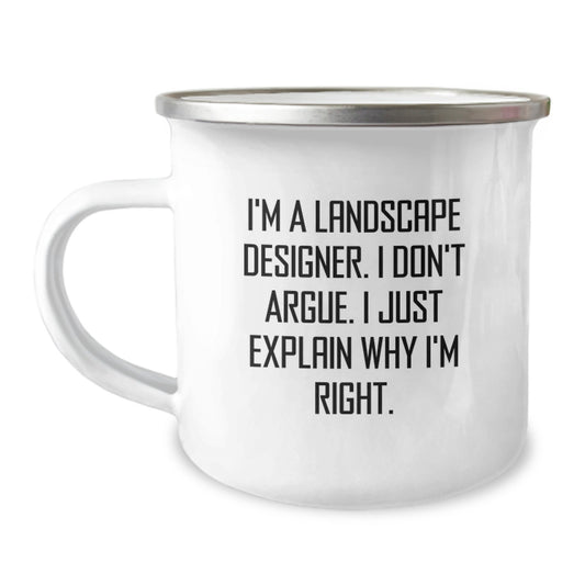 Christmas Unique Gifts for Landscape Designers, Funny Quote Camping Mug, Stainless Steel with Enamel Finish, Gifts from Friends for Men or Women - Image 1