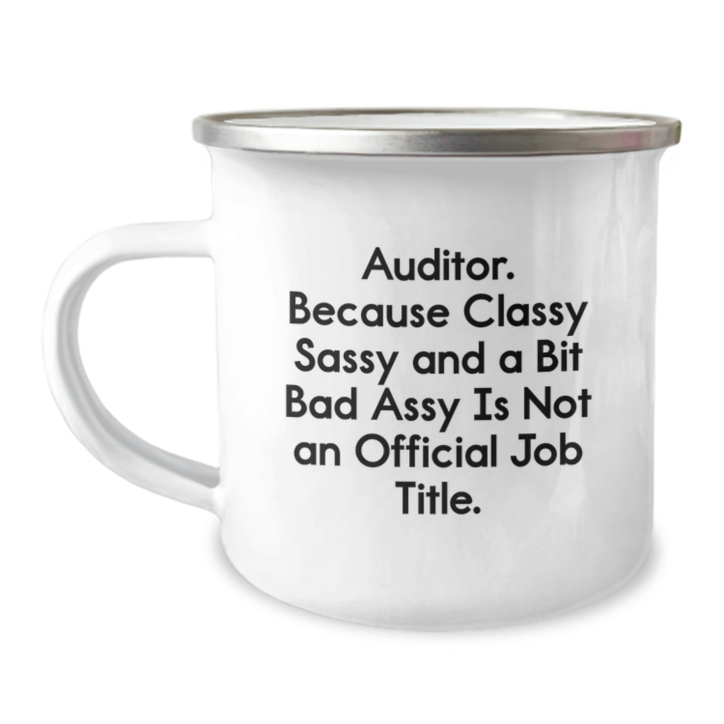 Auditor Humor Gifts from Friends for Christmas - Funny Camping Mug 12 oz - Image 1