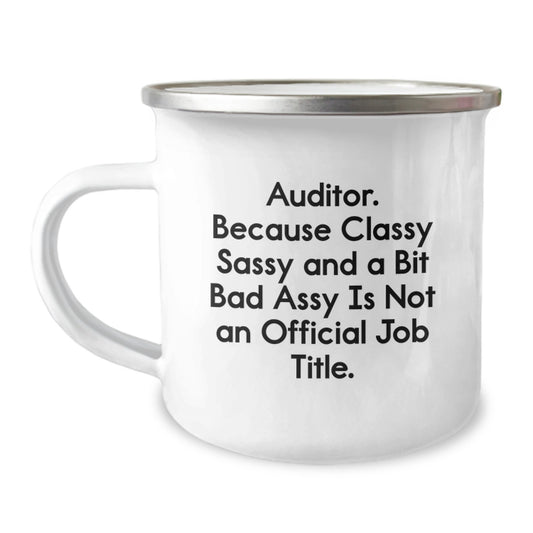 Auditor Humor Gifts from Friends for Christmas - Funny Camping Mug 12 oz - Image 1
