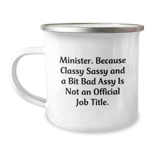 Funny Minister Gifts from Men, Camping Mug with Inspirational Quote for Minister, Christmas Unique Presents for Minister Friends and Family - Image 1