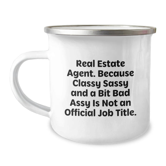 Gifts from Friends, Funny Real Estate Agent, Camping Mug for Christmas Unique Gifts - Image 1