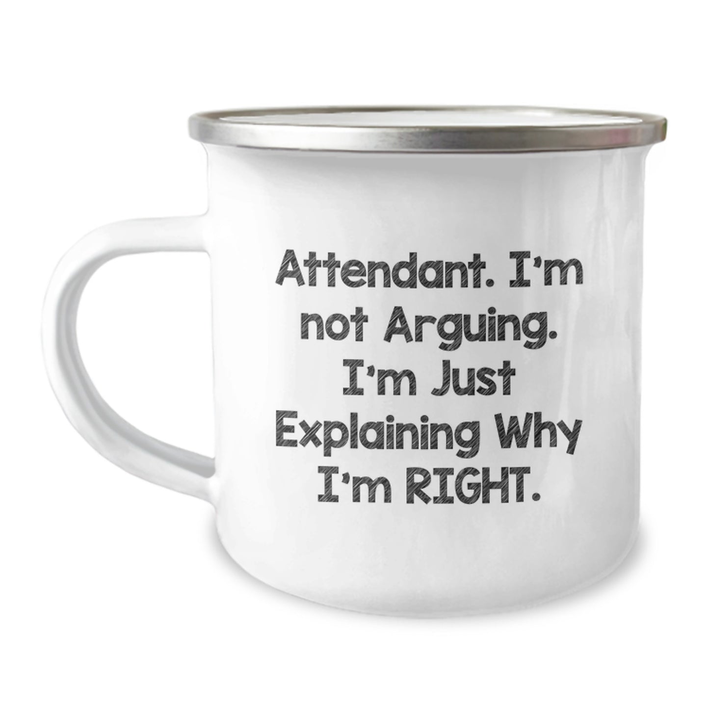 Attendant Humor Camping Mug, Gifts from Friends to Attendant, Birthday Unique Gifts for Men - Image 1