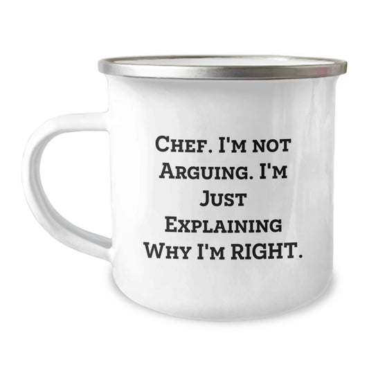 Funny Christmas Unique Gifts for Chef Friends from Men - Chef Camping Mug, I'm Right - Image 1