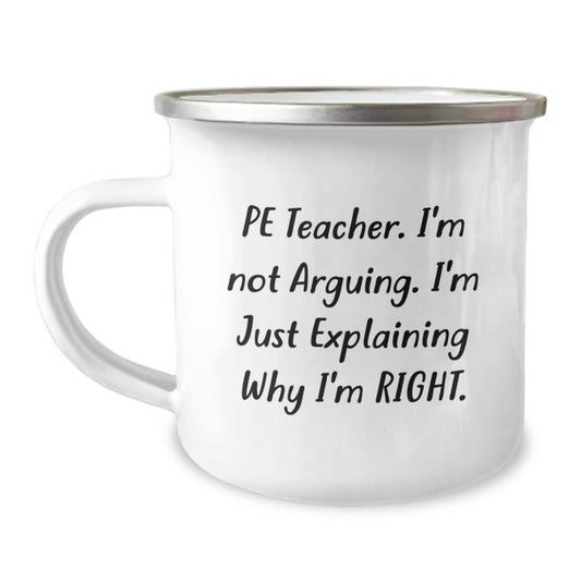 PE Teacher Gifts from Friends, Funny Camping Mugs for PE Teachers, PE Teacher Christmas Unique Gifts, PE Teacher Inspirational Quote Mug - Image 1