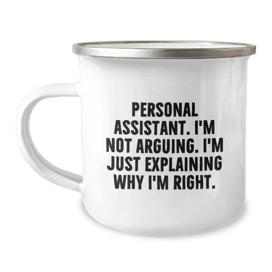 Gifts from Friends and Family for Personal Assistants, Funny Camping Mug, Perfect for Christmas Unique Gifts - Image 1