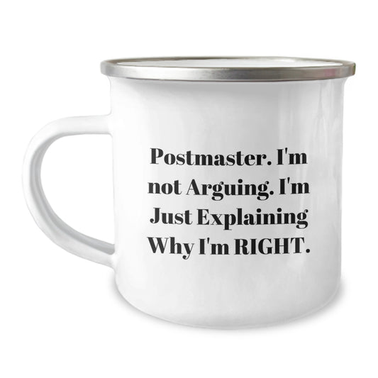 Funny Postmaster Gifts from Friends, Unique Christmas Unique Gifts for Postmaster, Camping Mug with Inspirational Quote - Image 1