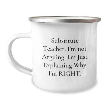 Funny Substitute Teacher Gifts from Coworkers, Inspirational Camping Mug for Substitute Teacher, Christmas Unique Gifts - Image 1