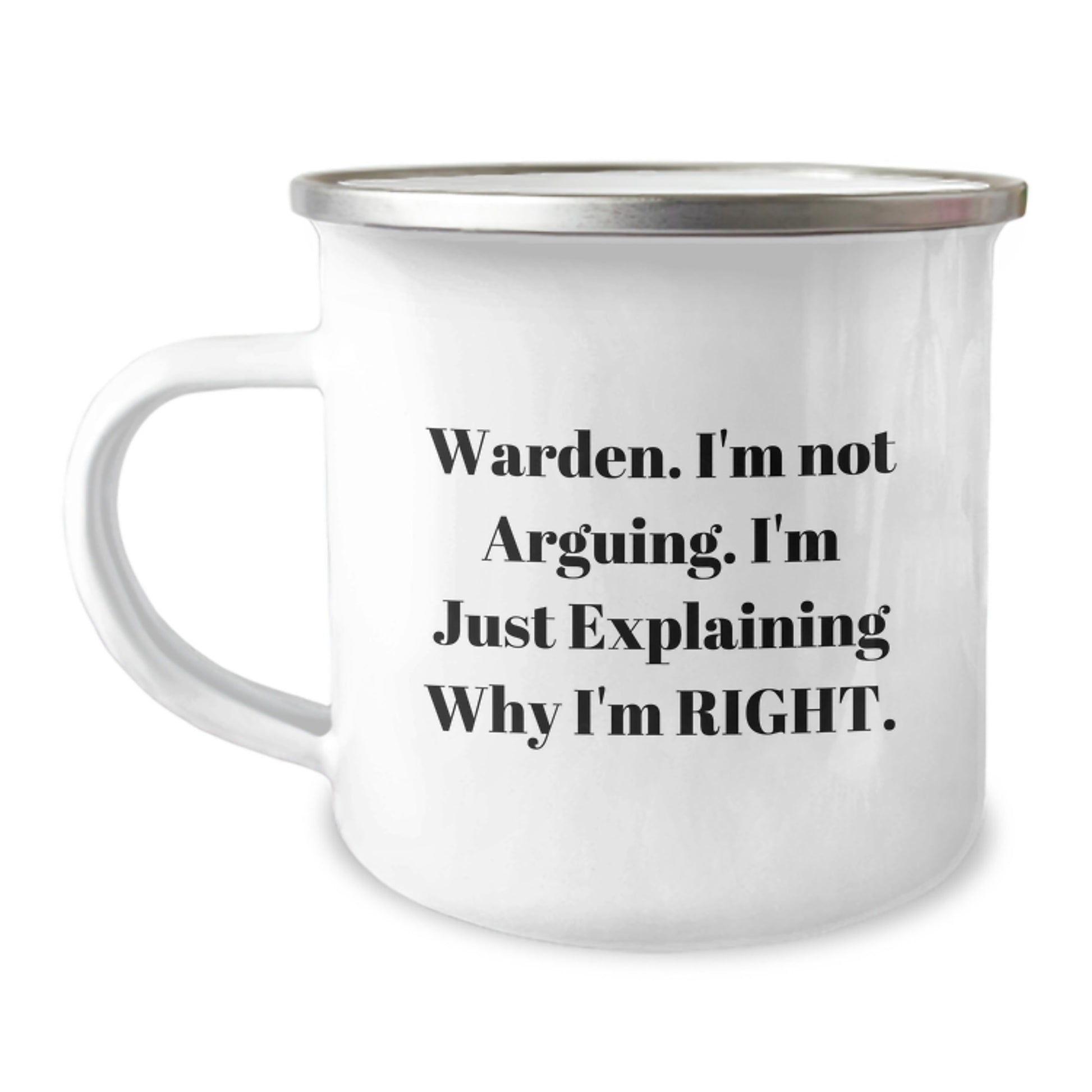 Warden Camping Mug, Funny Gifts from Men to Warden, Christmas Unique Mugs for Warden Enthusiasts, Warden Quotes, Camping Mug Gifts - Image 1