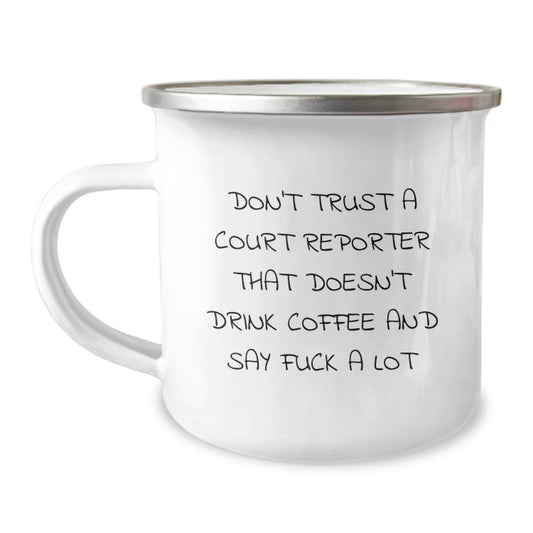 Funny Court Reporter Gifts for Men, Court Reporter Camping Mug for Christmas Unique Presents from Friends to Coworkers - Image 1