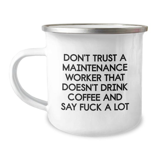 Funny Maintenance Worker Gifts from Men Christmas Unique Gifts for Maintenance Worker Men Funny Camping Mug - Image 1
