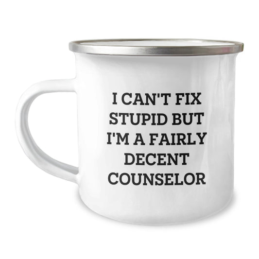 Funny Counselor Gifts from Men to Friends, Christmas Unique Mugs for Counselors with Inspirational Quote - I'm A Decent Counselor - Image 1