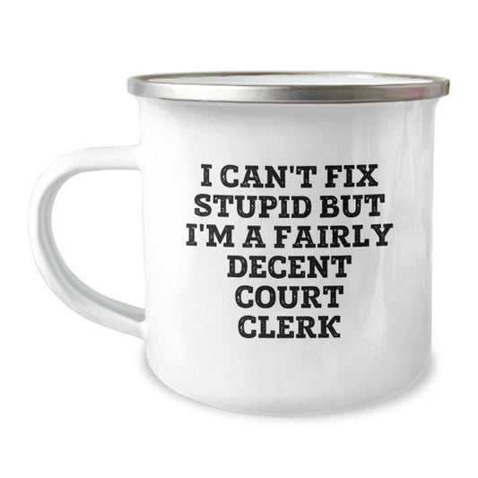Funny Court Clerk Christmas Unique Gifts for Men, Court Clerk Camping Mug, Inspirational Quote Gifts from Friends - Image 1