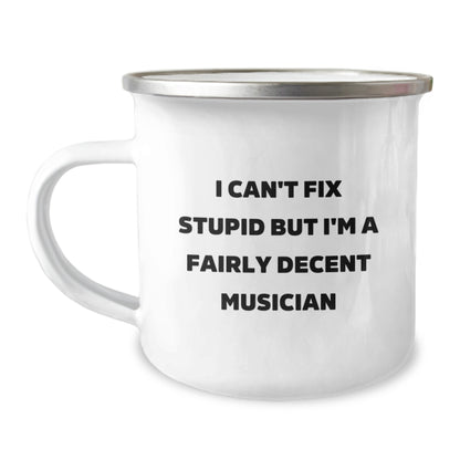 Funny Musician Gift Ideas for Her - I Can't Fix Stupid Camping Mug, Unique Mother's Day Unique Gifts from Husband - Image 1