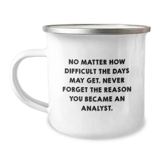Funny Analyst Inspirational Gifts from Men to Analyst Friends on Valentine's Unique Camping Mug - Image 1