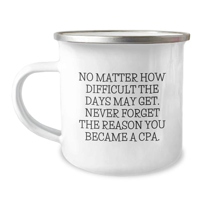 Funny Inspirational Gifts for CPA from Friends, Valentine's Unique Gifts for Camping Mugs Lovers, 'Never Forget The Reason You Became A CPA' Quote - Image 1