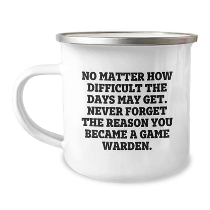Game Warden Inspirational Gifts from Men to Game Wardens for Mother's Day Unique Camping Mug, Never Forget The Reason You Became A Game Warden - Funny Camping Mugs for Game Wardens - Image 1