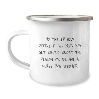 Nurse Practitioner Gifts for Men and Women - Funny Inspirational Quote Camping Mug, Birthday Unique Gifts from Friends and Family - Image 1