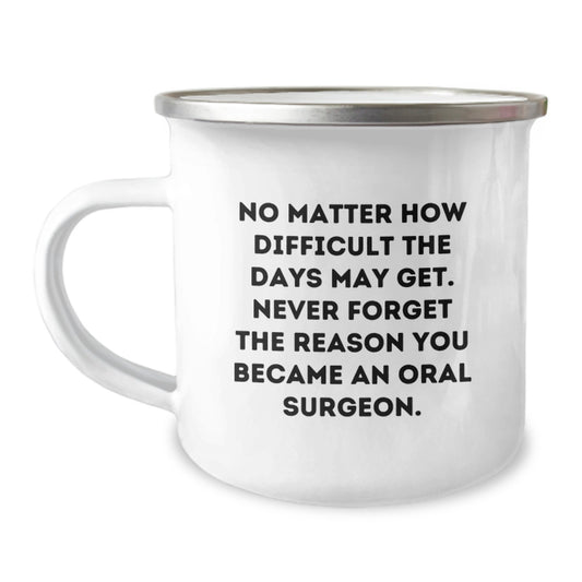 Funny Inspirational Oral Surgeon Gifts from Friends for Oral Surgeon Men on Valentine's Unique Camping Mugs, Never Forget Your Reason - Image 1