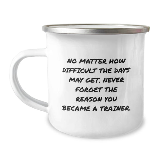 Christmas Inspirational Gifts from Friends for Trainers, Funny Trainer Camping Mug, Unique Trainer Coffee Mug - Image 1