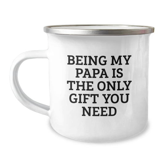 Funny Papa Gifts for Men - Being My Papa Is The Only Gift You Need, Unique Gifts from Family for Papa, Papa Camping Mug for Christmas - Image 1