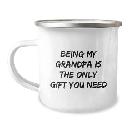 Funny Grandpa Gifts from Men to Grandpa - Being My Grandpa Is The Only Gift You Need Camping Mug - Image 1
