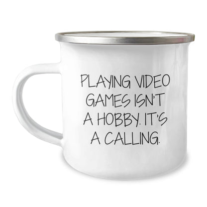 Funny Playing Video Games Birthday Unique Gifts for Men - Camping Mug from Gamer Friends - Image 1