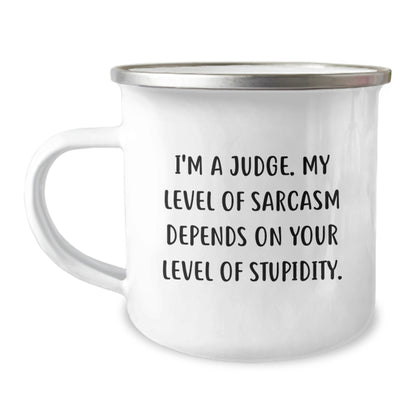 Funny Judge Gift for Judge, Unique Birthday Unique Gifts from Friends, Funny Camping Mug for Judge - Image 1