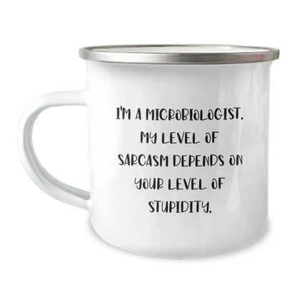 Funny Quote Gifts from Friends to Microbiologist Mother's Day Camping Mug - Perfect for Lab Enthusiasts, Sarcasm Lovers, and Coffee Drinkers - Image 1