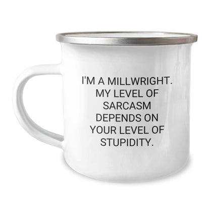 Funny Millwright Gifts from Men for Millwrights on Mother's Day, Camping Mug - Image 1